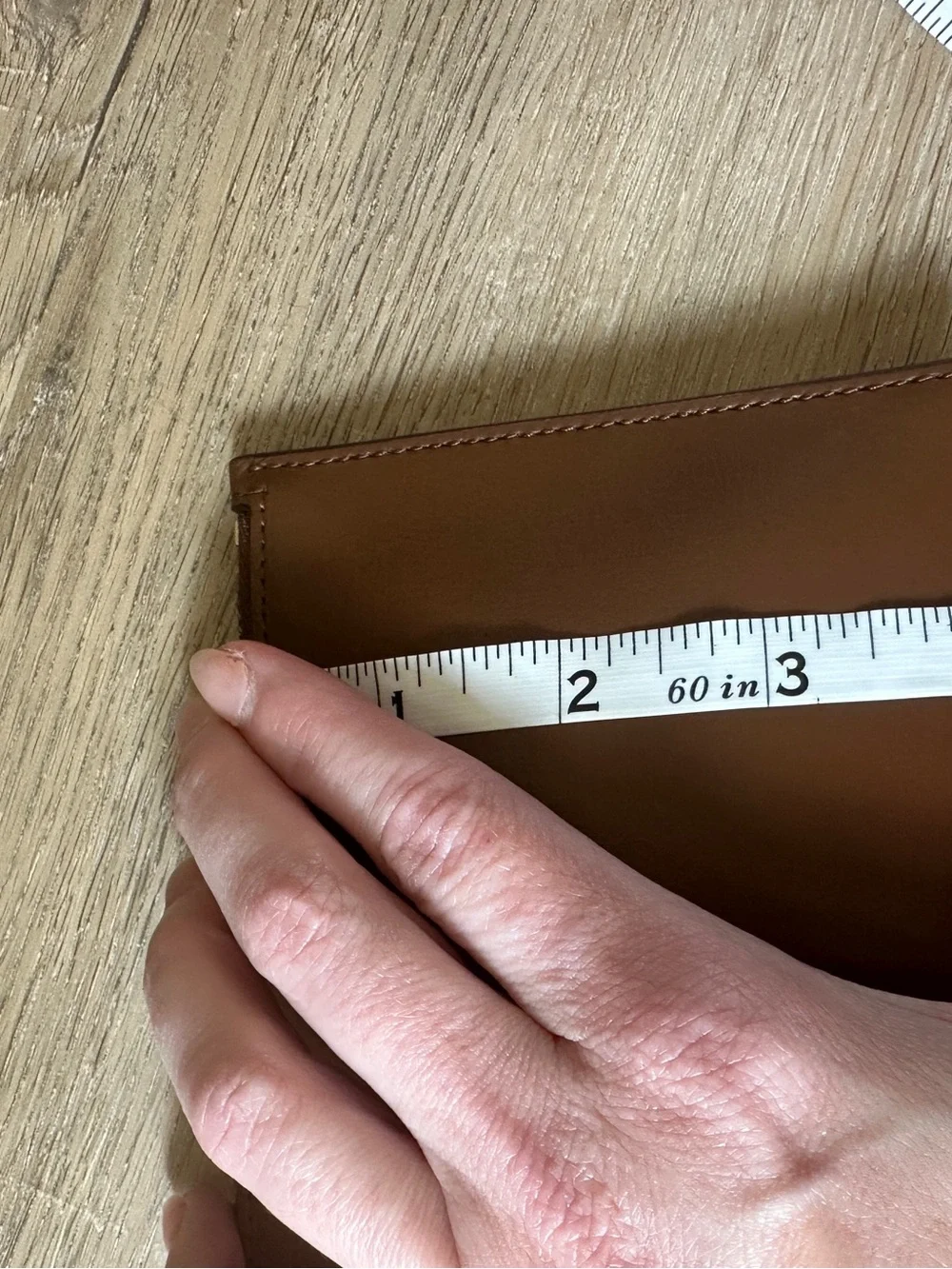 Coach Long Brown Leather Zip Pouch with Gold Hardware